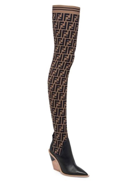 fendi high heel boots|fendi thigh high sock boots.